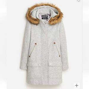 J crew chateau parka in ltalian stadium-cloth coat jacket without fur